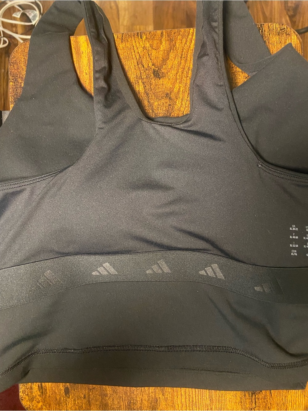 ADIDAS Black Cropped Racerback Tank Top - Picture 4 of 6